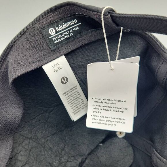 Brand New Lululemon Women's Size L/XL Black Structured Ball Cap Hat Twill - Picture 6 of 9